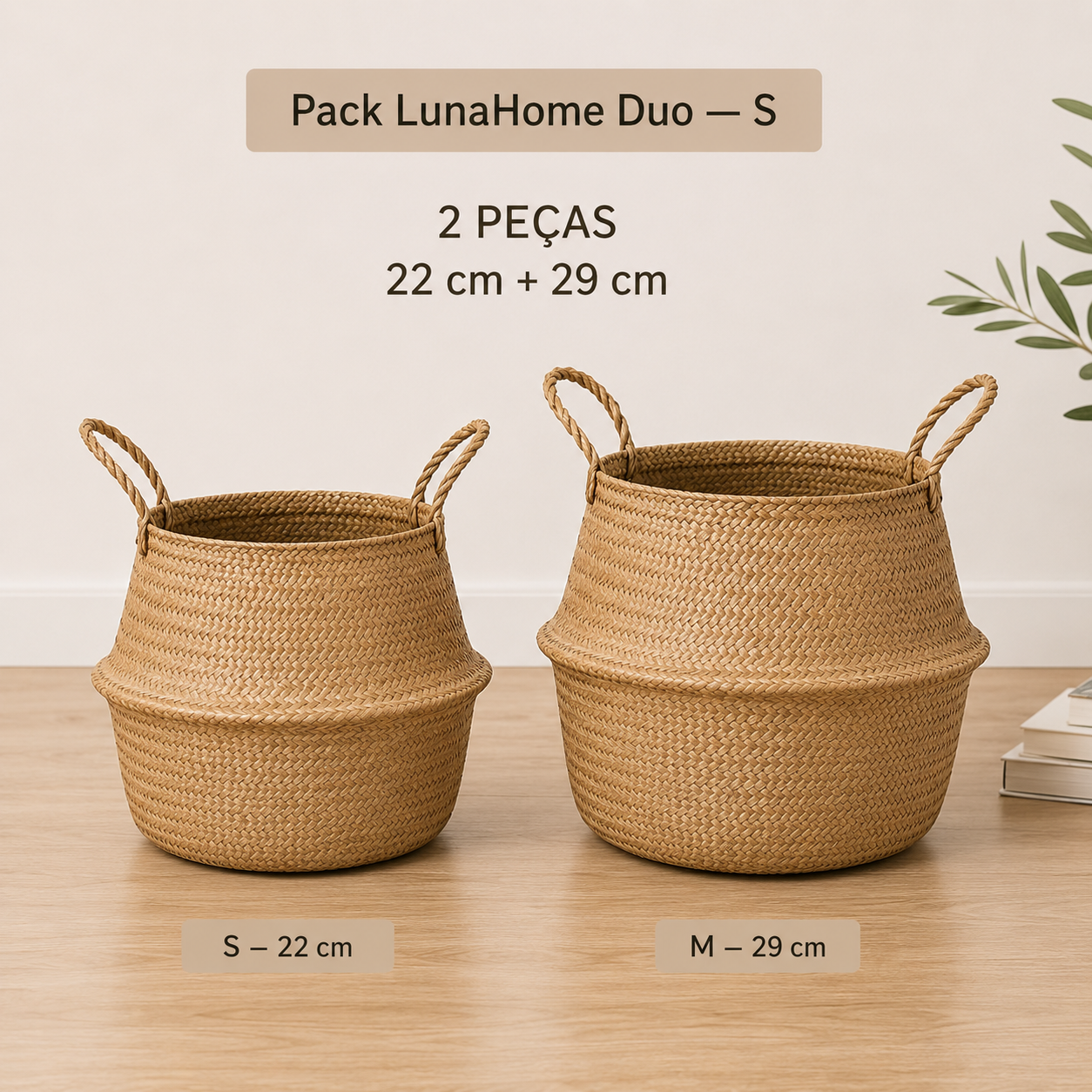 Cesto Cozy em Rattan Natural