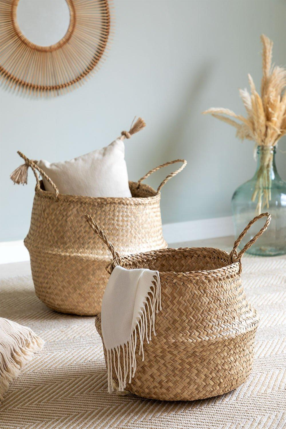Cesto Cozy em Rattan Natural